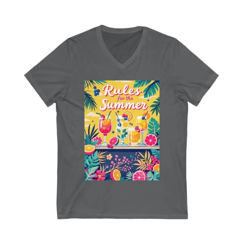 Gray V-neck T-shirt from the Summer Vibes Unisex V Neck Tee collection