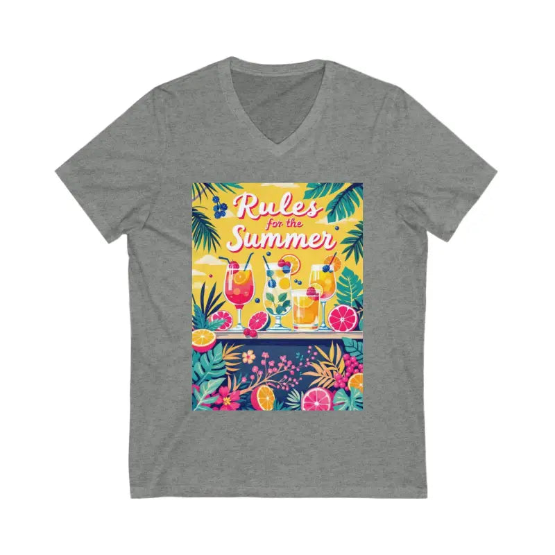 Gray V-neck t-shirt from the Summer Vibes Unisex V Neck Tee collection