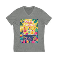 Summer Vibes Unisex V Neck Tee Casual Beach Day Outfit - Ocean State Styles