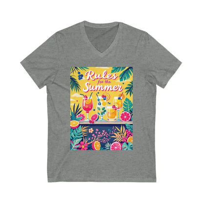 Gray V-neck t-shirt from the Summer Vibes Unisex V Neck Tee collection
