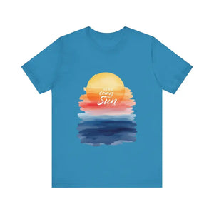 Sun and Sunset Graphic T Shirts for Men and Women in White, Cream and Pink - Ocean State Styles