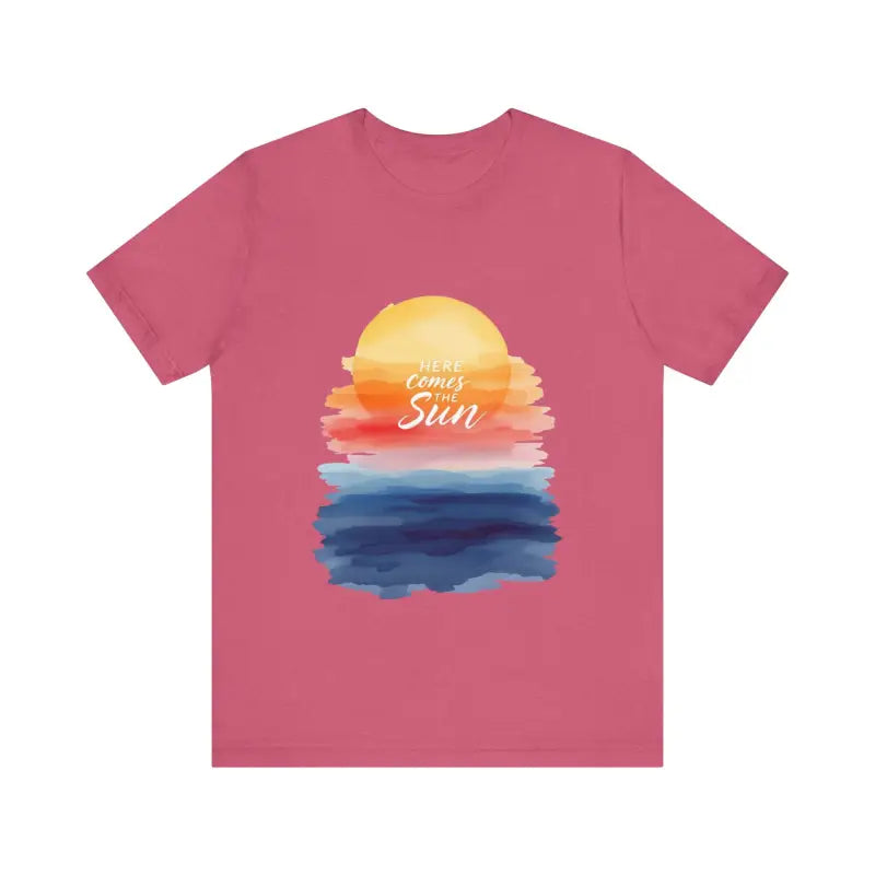 Sun and Sunset Graphic T Shirts for Men and Women in White, Cream and Pink - Ocean State Styles