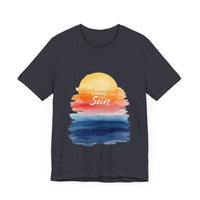 Sun and Sunset Graphic T Shirts for Men and Women in White, Cream and Pink - Ocean State Styles