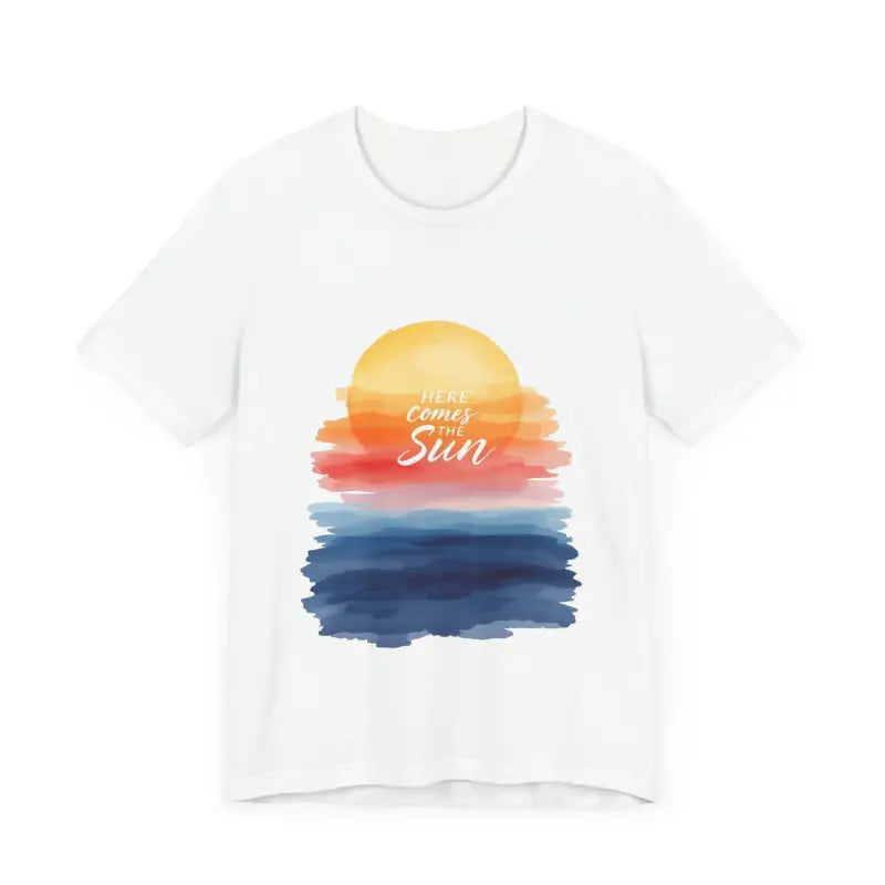 Sun and Sunset Graphic T Shirts for Men and Women in White, Cream and Pink - Ocean State Styles