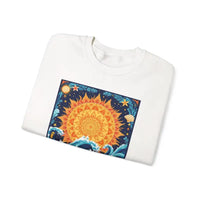 Sun And Wave Graphic Sweatshirts In Gray White And Navy Blue - Ocean State Styles