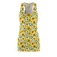Sunflower Patterned Racerback Dress for Summer Wear - Ocean State Styles