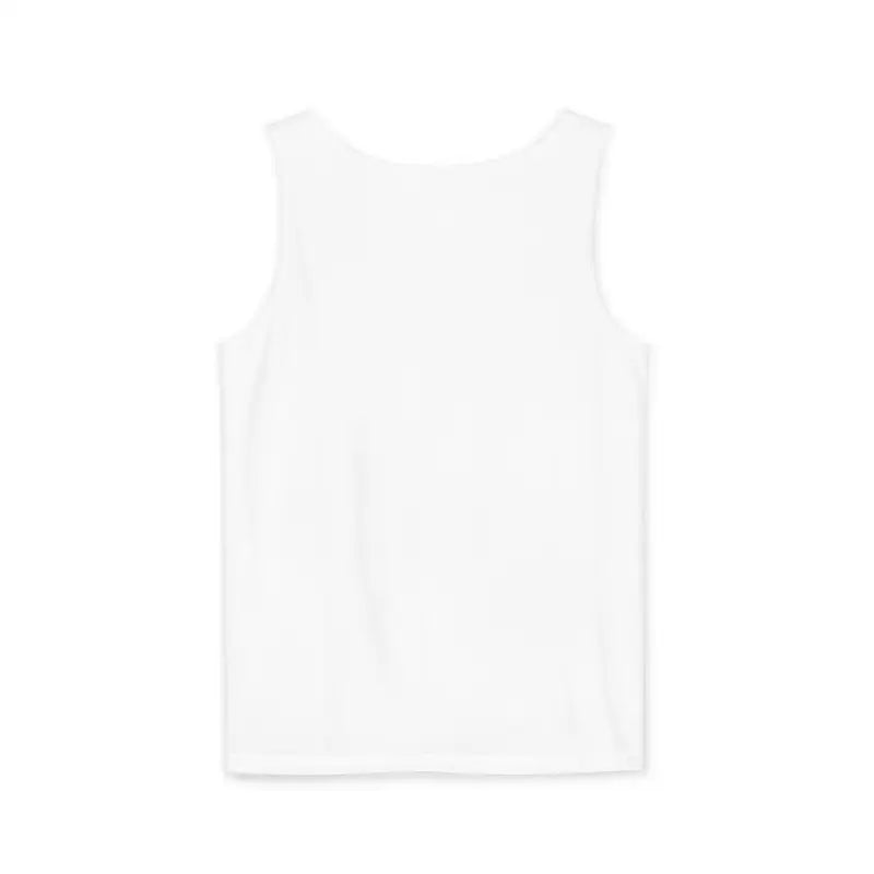 White Sunflower Tank Top in White Cream and Teal displayed on a model
