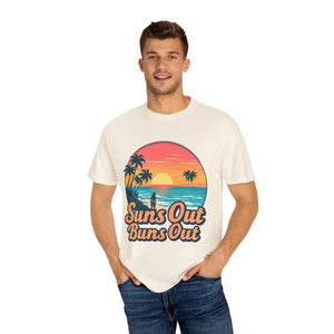 Suns Out Buns Out Unisex Garment Dyed Summer T Shirt - Ocean State Styles