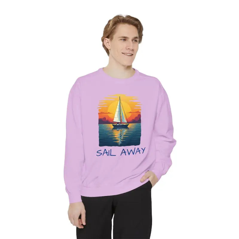 Sunset Sail Away Sweatshirt Light Blue Chambray Cozy - Ocean State Styles