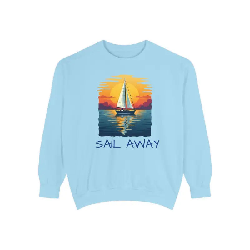 Sunset Sail Away Sweatshirt Light Blue Chambray Cozy - Ocean State Styles