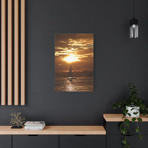 Sunset Sailboat Silhouette Canvas Art Print - Ocean State Styles