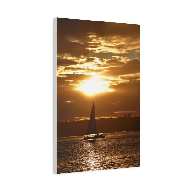 Sunset Sailboat Silhouette Canvas Art Print - Ocean State Styles