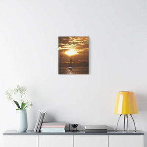 Sunset Sailboat Silhouette Canvas Art Print - Ocean State Styles