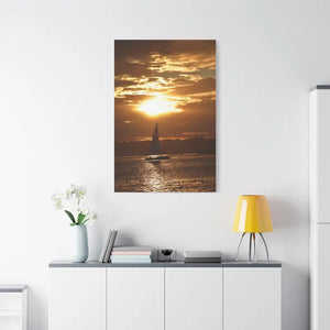 Sunset Sailboat Silhouette Canvas Art Print - Ocean State Styles