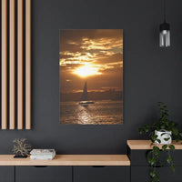 Sunset Sailboat Silhouette Canvas Art Print - Ocean State Styles