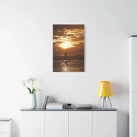 Sunset Sailboat Silhouette Canvas Art Print - Ocean State Styles