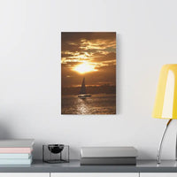 Sunset Sailboat Silhouette Canvas Art Print - Ocean State Styles