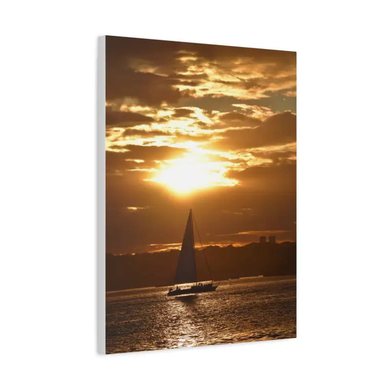 Sunset Sailboat Silhouette Canvas Art Print - Ocean State Styles