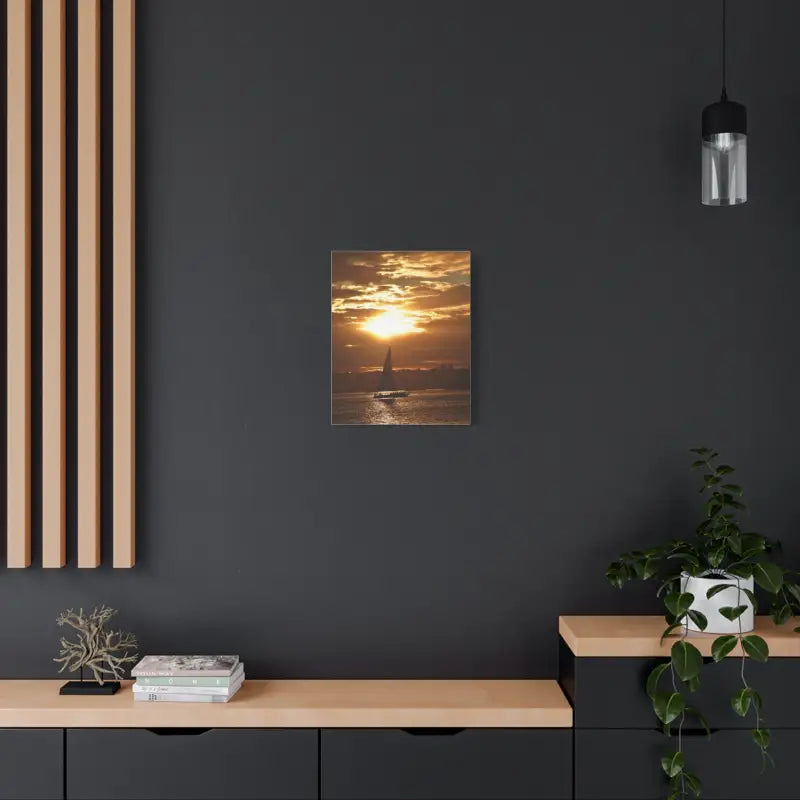 Sunset Sailboat Silhouette Canvas Art Print - Ocean State Styles