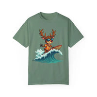 Surfing Reindeer T Shirt for Festive Holiday Fun Wear - Ocean State Styles