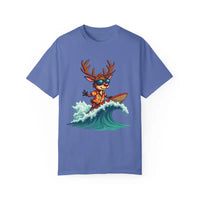 Surfing Reindeer T Shirt for Festive Holiday Fun Wear - Ocean State Styles