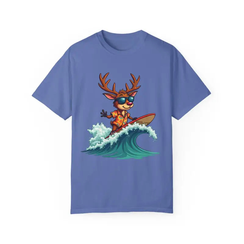 Surfing Reindeer T Shirt for Festive Holiday Fun Wear - Ocean State Styles