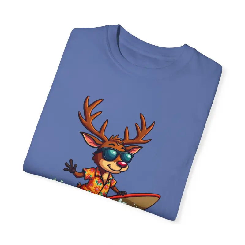 Surfing Reindeer T Shirt for Festive Holiday Fun Wear - Ocean State Styles