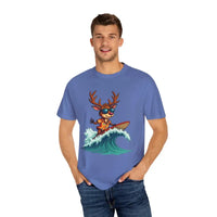 Surfing Reindeer T Shirt for Festive Holiday Fun Wear - Ocean State Styles