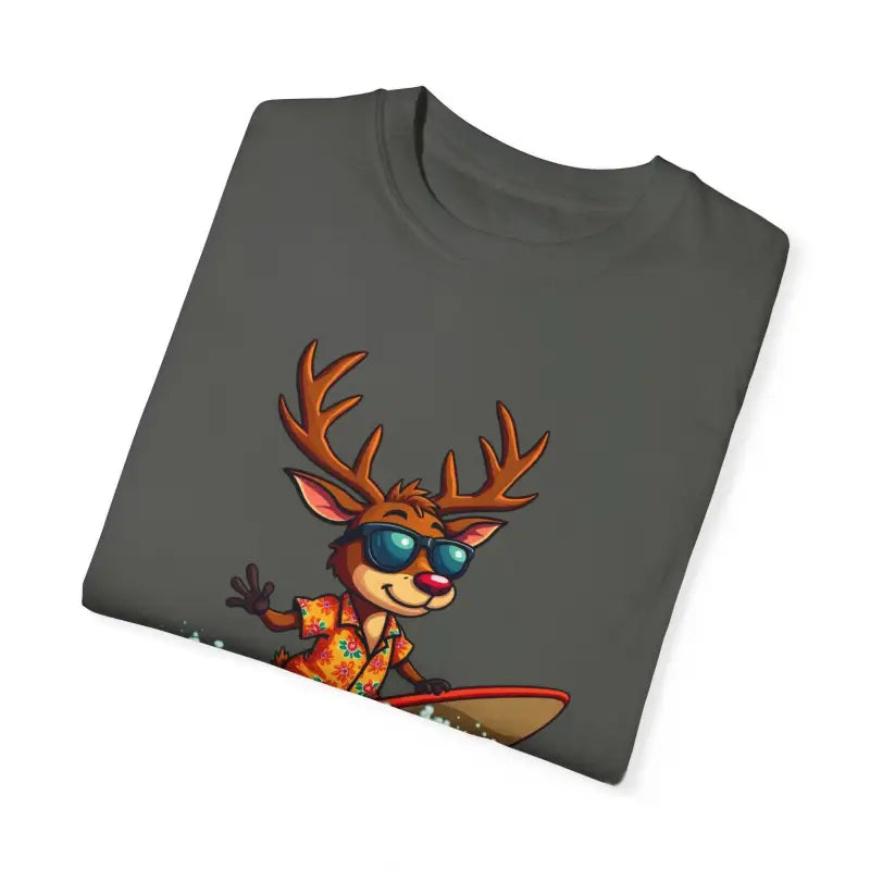 Surfing Reindeer T Shirt for Festive Holiday Fun Wear - Ocean State Styles