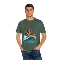 Surfing Reindeer T Shirt for Festive Holiday Fun Wear - Ocean State Styles