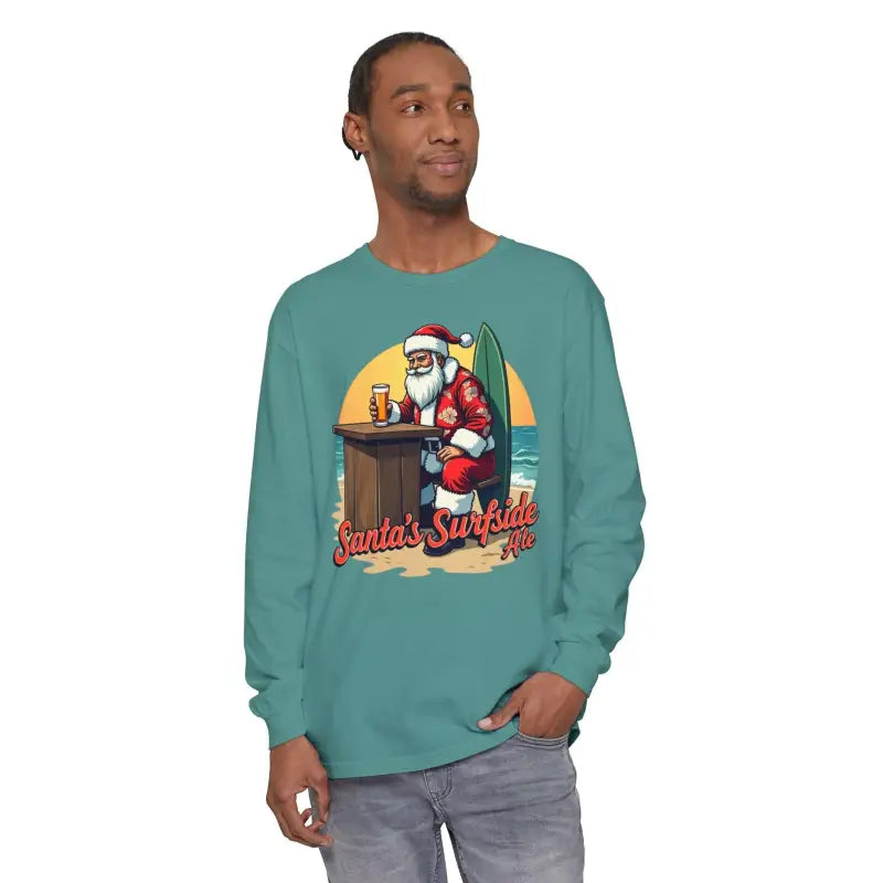 Surfside Santa Long Sleeve Shirt for Holiday Cheer and Comfort - Ocean State Styles