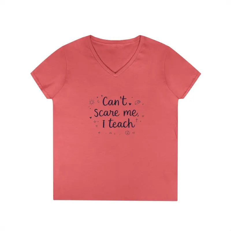 Funny Teacher V Neck T Shirt Can't Scare Me I Teach Colors - Ocean State Styles