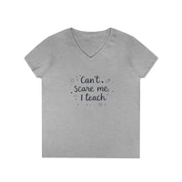 Funny Teacher V Neck T Shirt Can't Scare Me I Teach Colors - Ocean State Styles