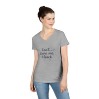 Funny Teacher V Neck T Shirt Can't Scare Me I Teach Colors - Ocean State Styles