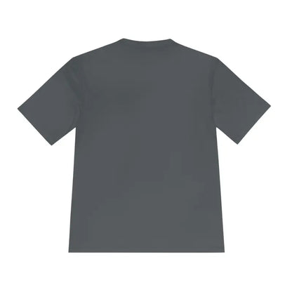 Gray short-sleeved t-shirt for dog lovers, featuring moisture-wicking fabric