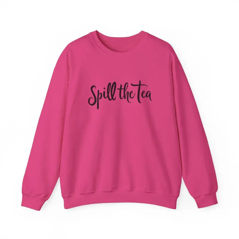 Spill the Tea Text Graphic Sweatshirts in Pink and Blue - Ocean State Styles