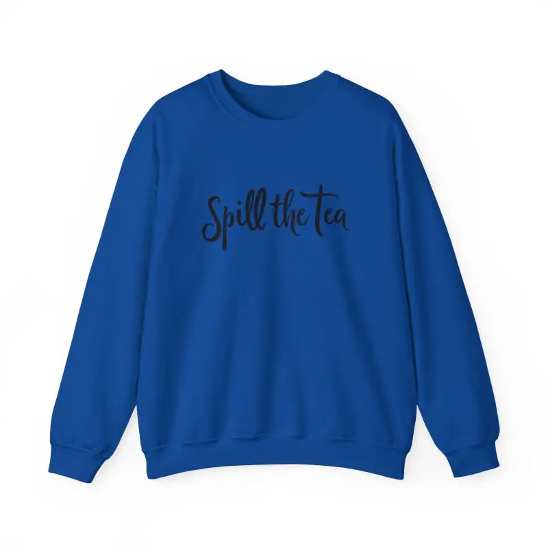 Spill the Tea Text Graphic Sweatshirts in Pink and Blue - Ocean State Styles