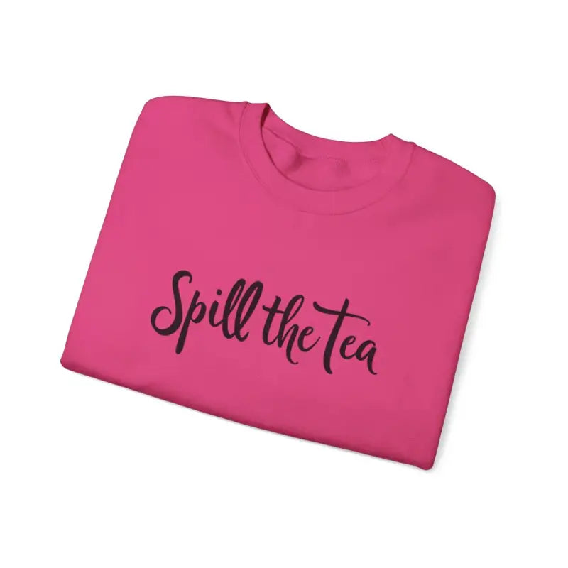 Spill the Tea Text Graphic Sweatshirts in Pink and Blue - Ocean State Styles