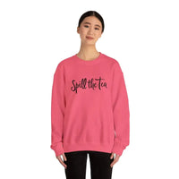 Spill the Tea Text Graphic Sweatshirts in Pink and Blue - Ocean State Styles