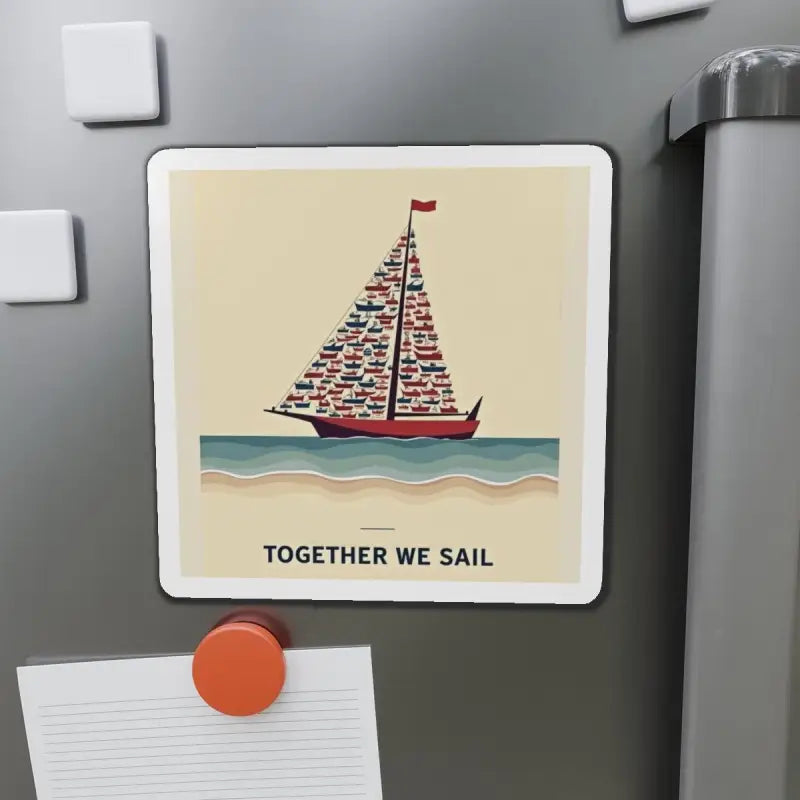 Together We Sail Sailboat Art Magnet Custom Vinyl Design - Ocean State Styles
