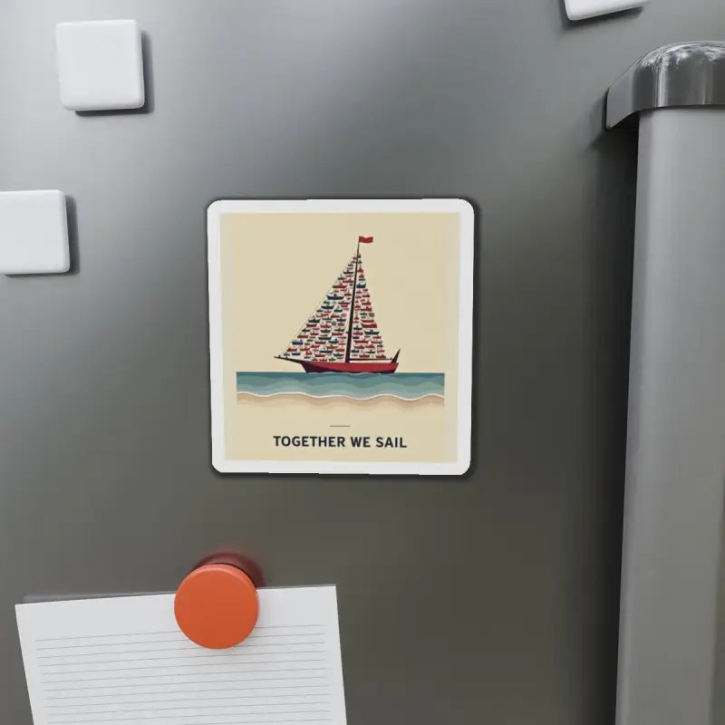 Together We Sail Sailboat Art Magnet Custom Vinyl Design - Ocean State Styles
