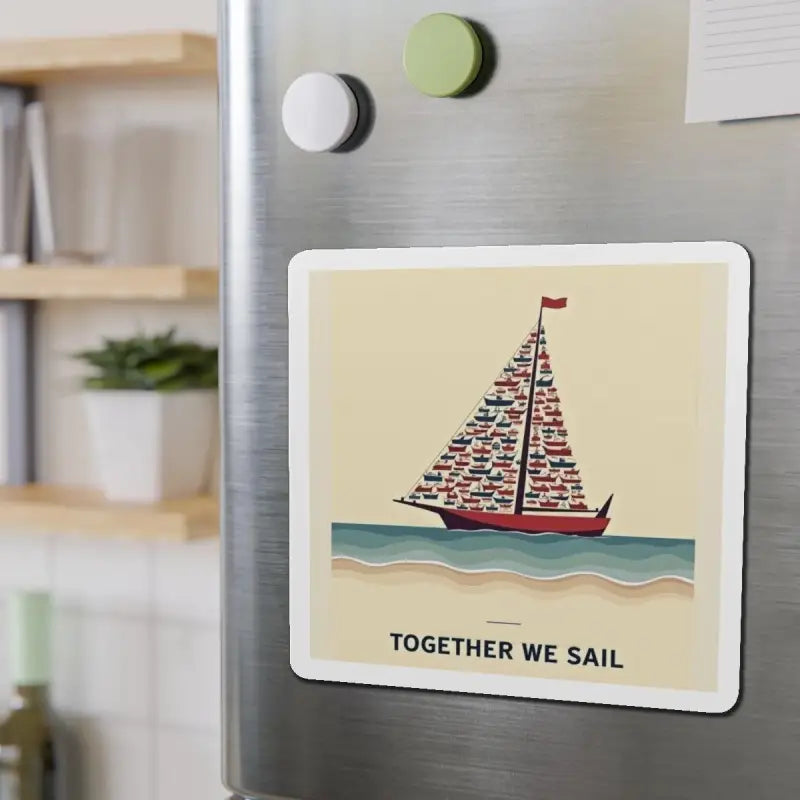 Together We Sail Sailboat Art Magnet Custom Vinyl Design - Ocean State Styles