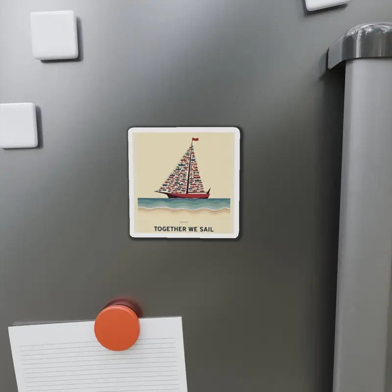 Together We Sail Sailboat Art Magnet Custom Vinyl Design - Ocean State Styles