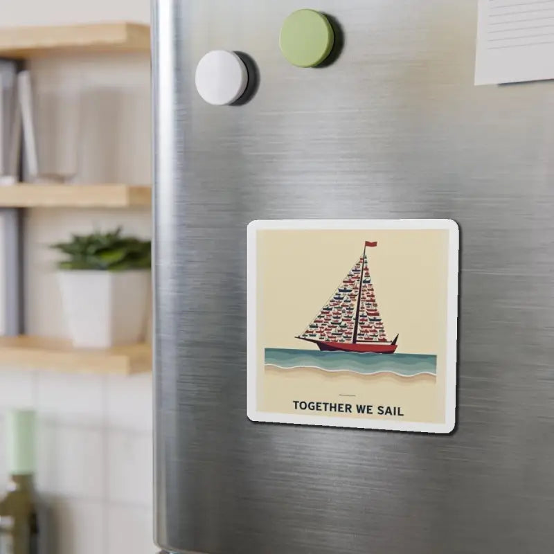 Together We Sail Sailboat Art Magnet Custom Vinyl Design - Ocean State Styles