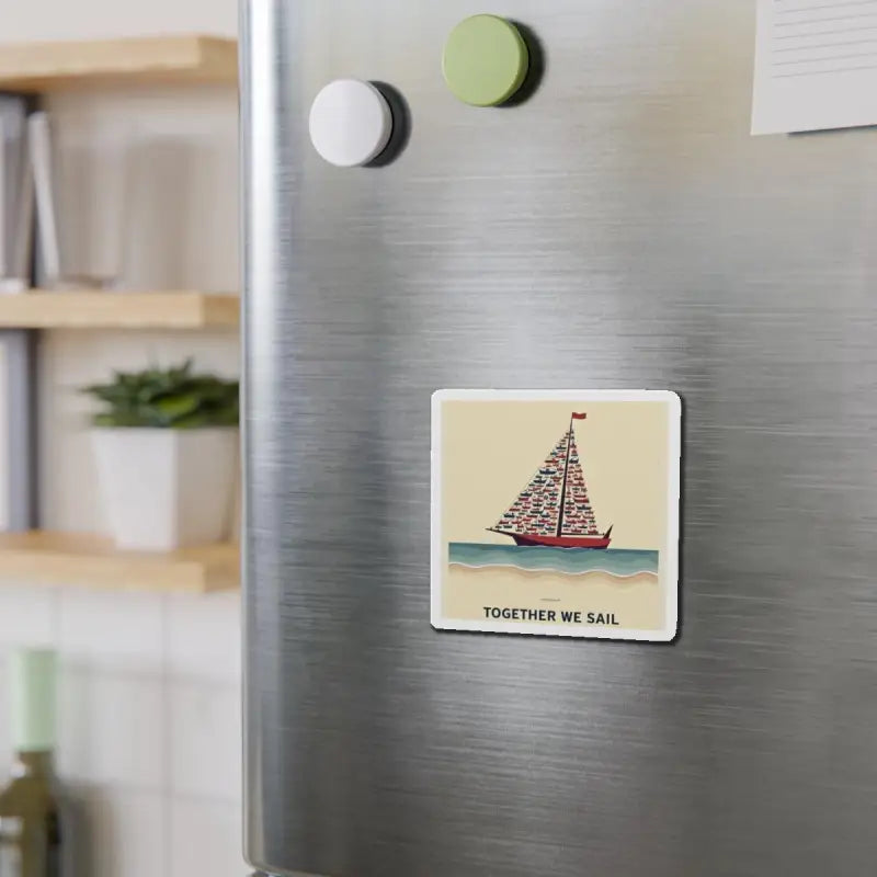 Together We Sail Sailboat Art Magnet Custom Vinyl Design - Ocean State Styles