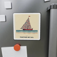 Together We Sail Sailboat Art Magnet Custom Vinyl Design - Ocean State Styles