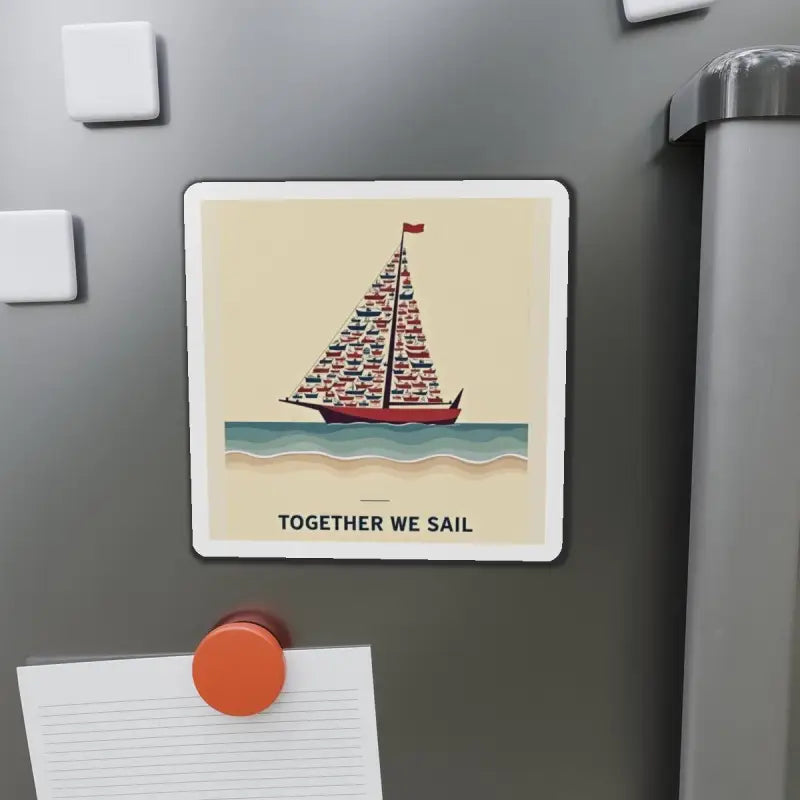 Together We Sail Sailboat Art Magnet Custom Vinyl Design - Ocean State Styles