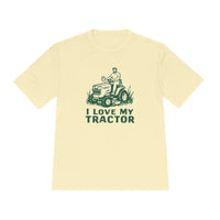 Tractor Graphic T Shirts for Men and Women in Gray White and Neon Green - Ocean State Styles