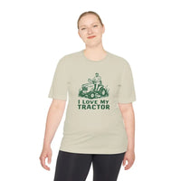 Tractor Graphic T Shirts for Men and Women in Gray White and Neon Green - Ocean State Styles