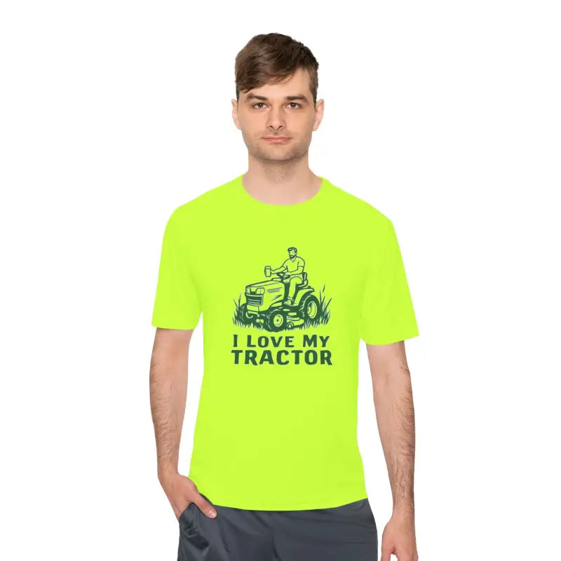 Tractor Graphic T Shirts for Men and Women in Gray White and Neon Green - Ocean State Styles